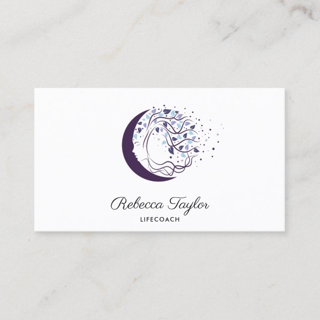 feminine spiritual woman life coach tree of life business card (Front)