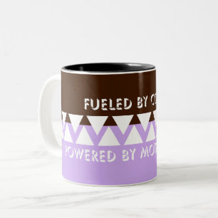 Feminine Striped Typography   Coffee Mum Quote Two-Tone Coffee Mug