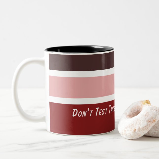 Feminine Stripes Coffee Mum Quote  Two-Tone Coffee Mug (With Donut)