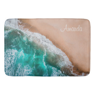 Feminine Tropical Beach Background Bath Mat