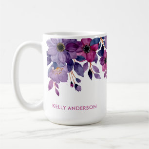 Feminine Tropical Botanical Trendy Floral Decal Coffee Mug