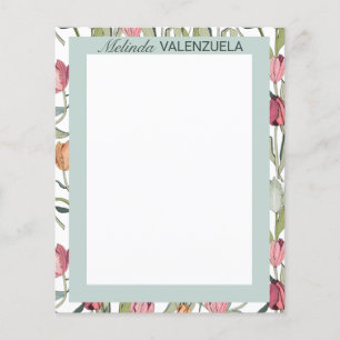 Feminine Tulip Floral Watercolor Personalised