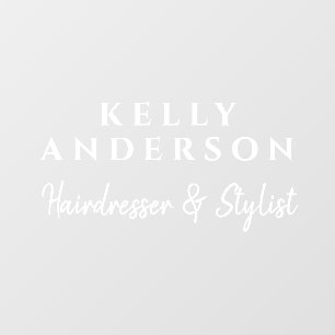 Feminine Typography Business Name Hairdresser  Window Cling