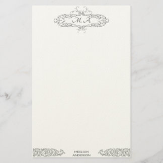 Feminine Vintage Monogrammed Personalised Initials Stationery