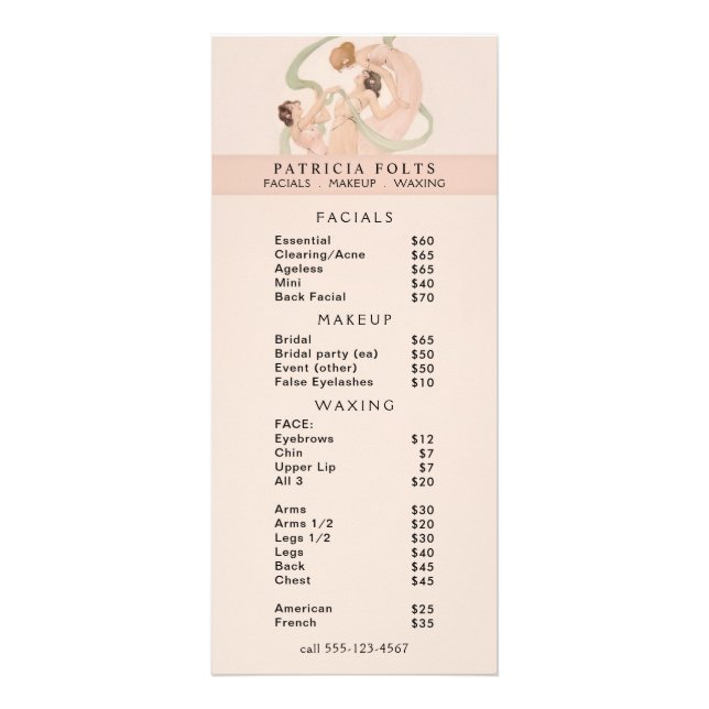 Feminine Vintage Nouveau Mayflies Rack Card (Front)