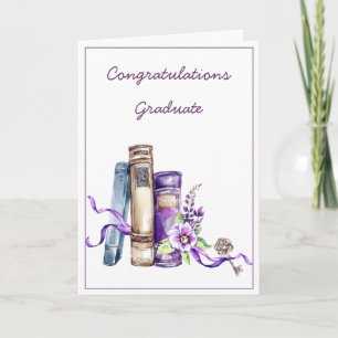 Feminine Watercolor Purple Graduation Card
