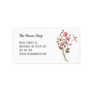 Feminine Watercolor Wildflowers address label