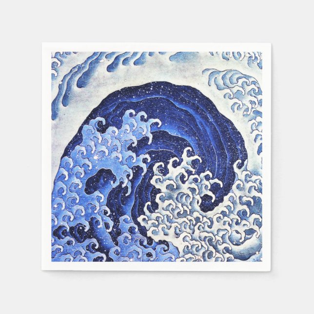 Feminine Wave by Hokusai Napkin (Front)