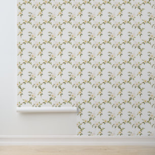 Feminine White Flowers Wallpaper