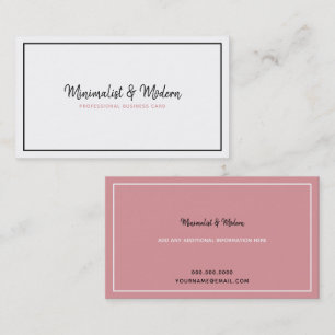 feminine white pink elegant professional business card