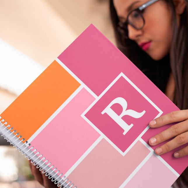 Feminine Wide Stripes with Monogram Notebook (Creator Uploaded)