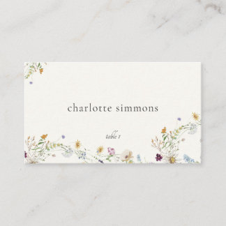 Feminine Wildflower Bridal Shower Place Card