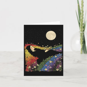 Feminine women's cute floral rainbow colour  card