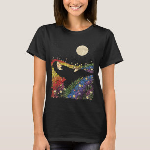 Feminine women's cute floral rainbow colour  T-Shirt