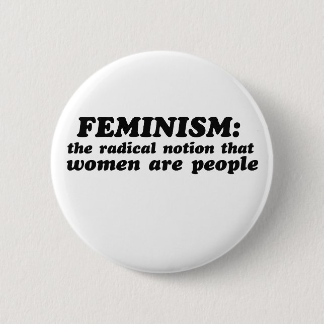 Feminism defined 6 cm round badge (Front)