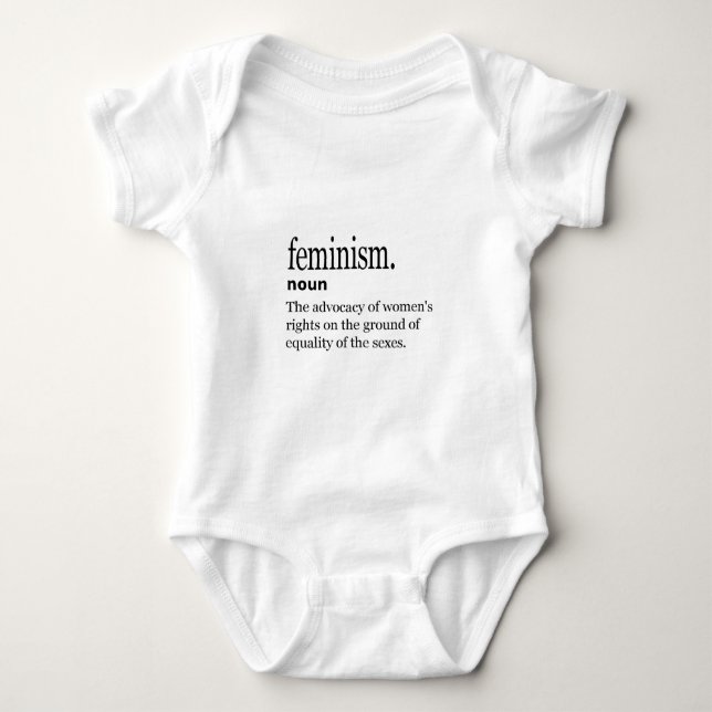 feminism definition baby bodysuit (Front)