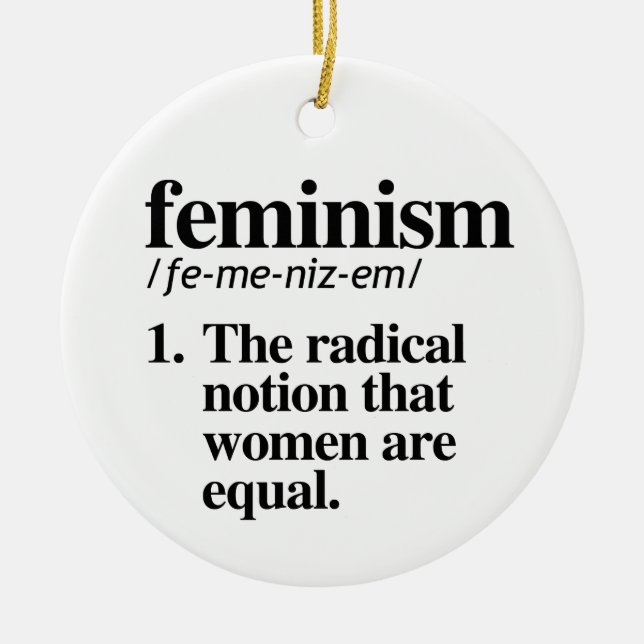 Feminism Definition Ceramic Tree Decoration (Front)