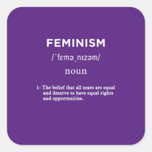 feminism definition purple  square sticker