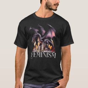 Feminism Dragon Fantasy Vintage T-Shirt