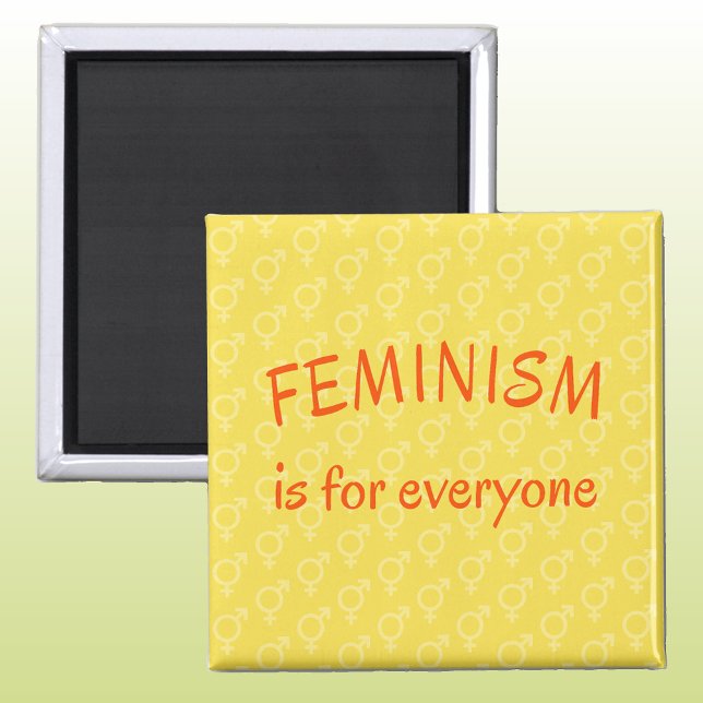 Feminism for everyone bright yellow magnet (Creator Uploaded)