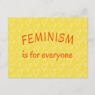 Feminism for everyone yellow postcard