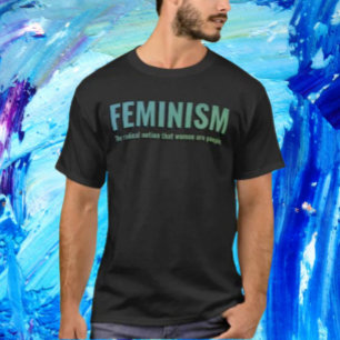 Feminism Gradient Tee – Bold in Blue and Green