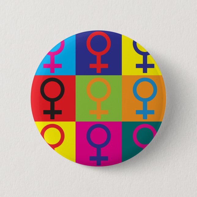 Feminism Pop Art 6 Cm Round Badge (Front)