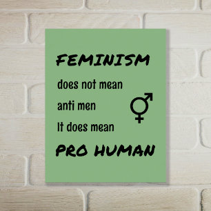 Feminism pro human inspiring quote poster