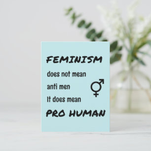 Feminism pro human quote postcard