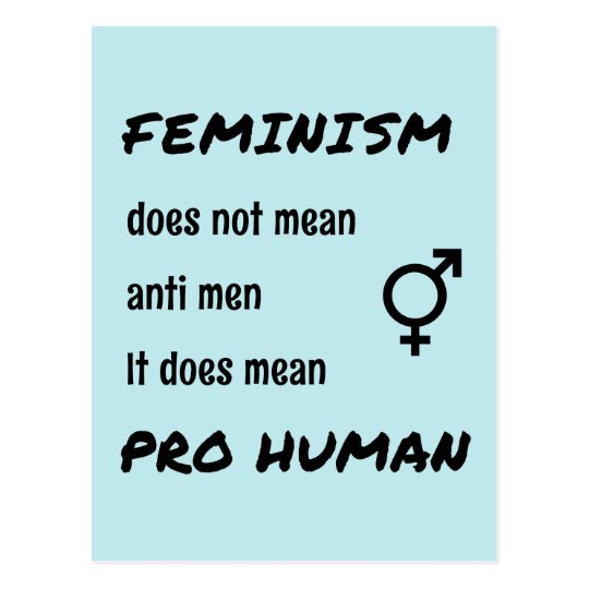 Feminism pro human quote postcard