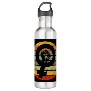 Feminism Symbol Design Retro Vintage 70s 80s 90s F 710 Ml Water Bottle