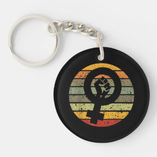 Feminism Symbol Design Retro Vintage, 70s 80s 90s Key Ring