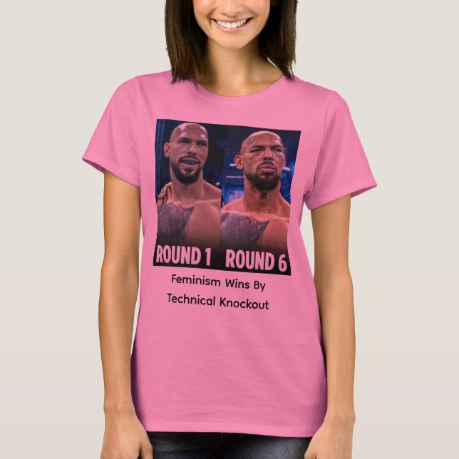 Feminism Wins By Technical Knockout T-Shirt (Front)