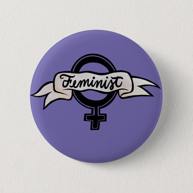 Feminist 6 Cm Round Badge (Front)