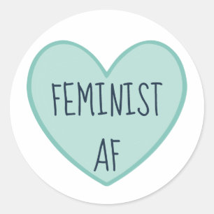 "Feminist AF" Classic Round Sticker