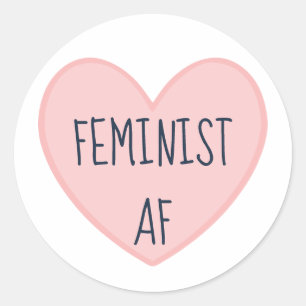 "Feminist AF" Classic Round Sticker