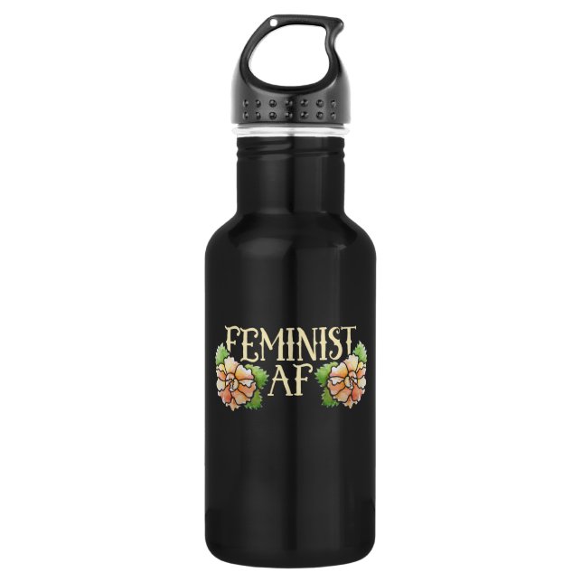 feminist af flowers Feminist AF 532 Ml Water Bottle (Front)