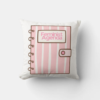 Feminist Agenda Pink Book Design | Cute Girly Femi Cushion