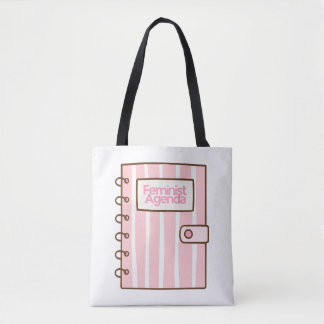 Feminist Agenda Pink Book Design | Cute Girly Femi Tote Bag