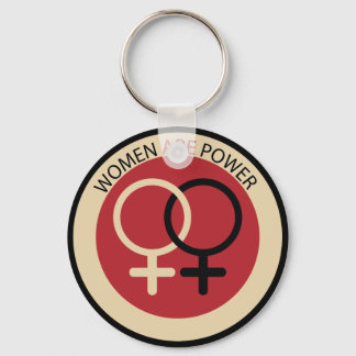 Feminist art "Women are Power" red black Key Ring