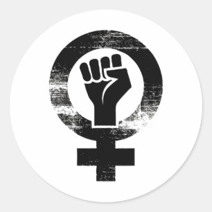 Feminist Black Hand Female Symbol Resist Fist Femi Classic Round Sticker