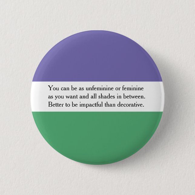 Feminist Button with Audrey Ludwig Quote (Front)