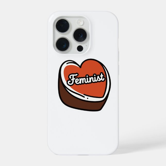 Feminist Candy Heart iPhone 15 Pro Case (Back)