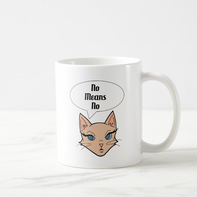Feminist Cat | Political Cartoon Illustration Coffee Mug (Right)
