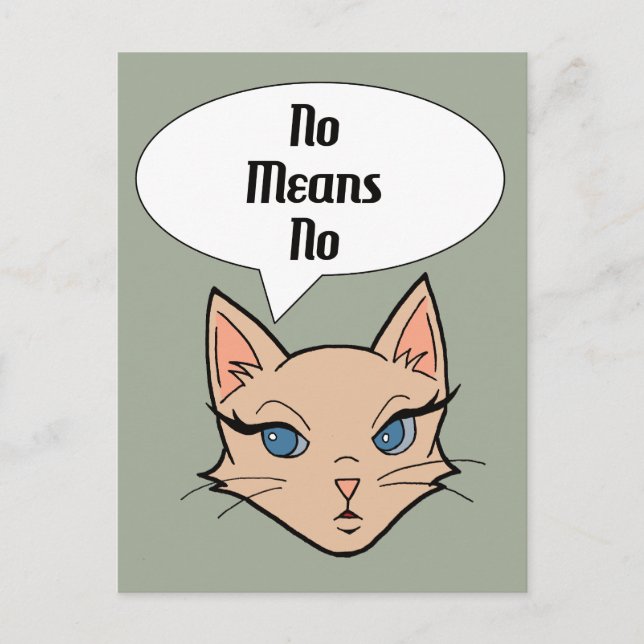 Feminist Cat | Political Cartoon Illustration Postcard (Front)