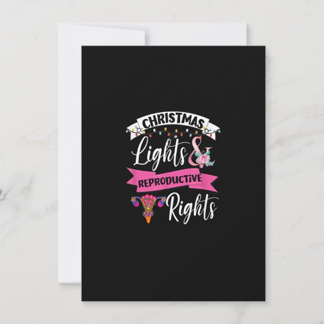 Feminist Christmas Lights & Reproductive Rights Pr Invitation (Front)