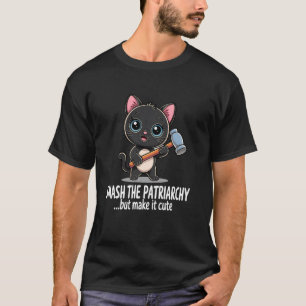 Feminist Cute Cat Smash Patriarchy But Make It Cut T-Shirt