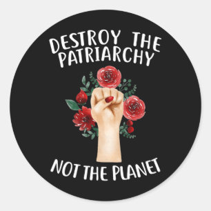 Feminist Earth Day Environmentalist Liberal Green Classic Round Sticker