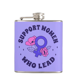 Feminist Elections - Support Women Who Lead V Hip Flask