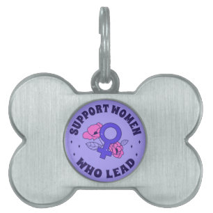 Feminist Elections - Support Women Who Lead V Pet ID Tag